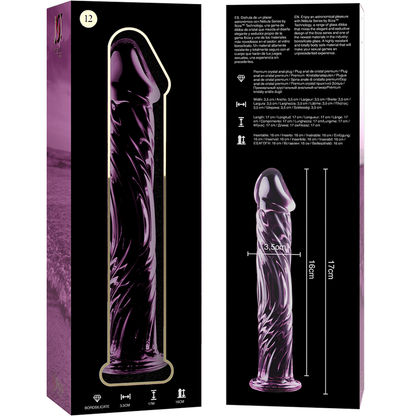 NEBULA SERIES BY IBIZA - MODEL 12 PINK CRYSTAL DILDO 17 CM -OR- 3.5 CM