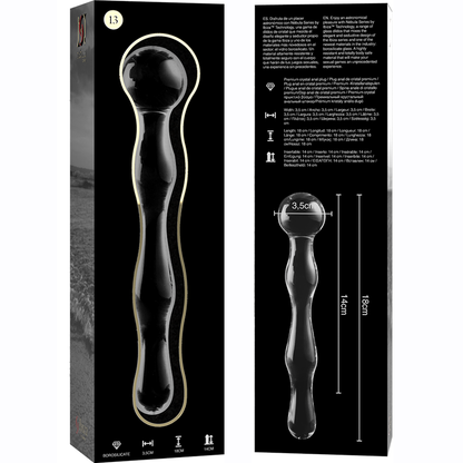 NEBULA SERIES BY IBIZA - MODEL 13 TRANSPARENT GLASS DILDO 18 CM -OR- 3.5 CM