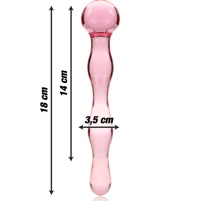 NEBULA SERIES BY IBIZA - MODEL 13 PINK CRYSTAL DILDO 18 CM -OR- 3.5 CM