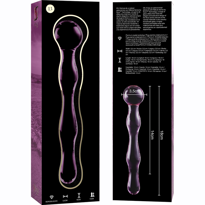 NEBULA SERIES BY IBIZA - MODEL 13 PINK CRYSTAL DILDO 18 CM -OR- 3.5 CM