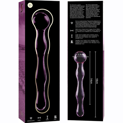 NEBULA SERIES BY IBIZA - MODEL 13 PINK CRYSTAL DILDO 18 CM -OR- 3.5 CM