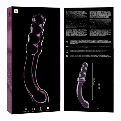 NEBULA SERIES BY IBIZA - MODEL 14 PINK CRYSTAL DILDO 18.5 CM -OR- 3 CM