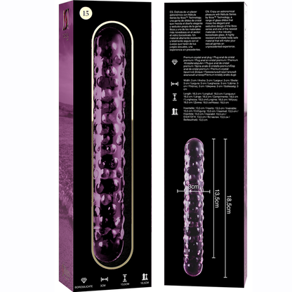 NEBULA SERIES BY IBIZA - MODEL 15 PINK CRYSTAL DILDO 18.5 CM -OR- 3 CM