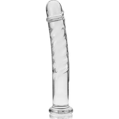 NEBULA SERIES BY IBIZA - MODEL 16 TRANSPARENT GLASS DILDO 18.5 CM -OR- 3 CM