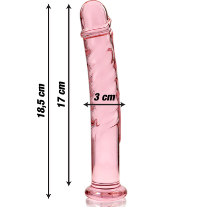 NEBULA SERIES BY IBIZA - MODEL 16 PINK CRYSTAL DILDO 18.5 CM -OR- 3 CM