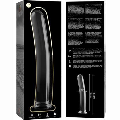 NEBULA SERIES BY IBIZA - MODEL 17 TRANSPARENT GLASS DILDO 18.5 CM -OR- 3 CM