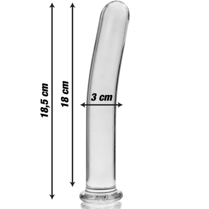 NEBULA SERIES BY IBIZA - MODEL 17 TRANSPARENT GLASS DILDO 18.5 CM -OR- 3 CM