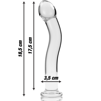NEBULA SERIES BY IBIZA - MODEL 18 TRANSPARENT GLASS DILDO 18.5 CM -OR- 3.5 CM