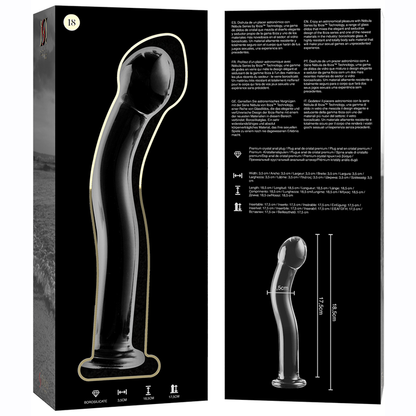 NEBULA SERIES BY IBIZA - MODEL 18 TRANSPARENT GLASS DILDO 18.5 CM -OR- 3.5 CM