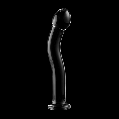 NEBULA SERIES BY IBIZA - MODEL 18 TRANSPARENT GLASS DILDO 18.5 CM -OR- 3.5 CM