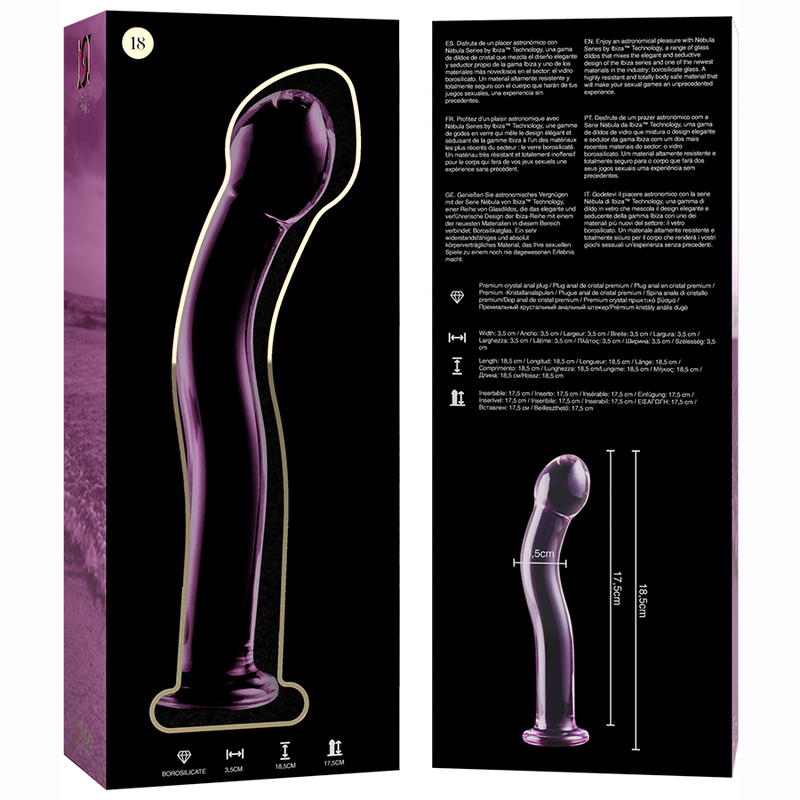 NEBULA SERIES BY IBIZA - MODEL 18 PINK CRYSTAL DILDO 18.5 CM -OR- 3.5 CM