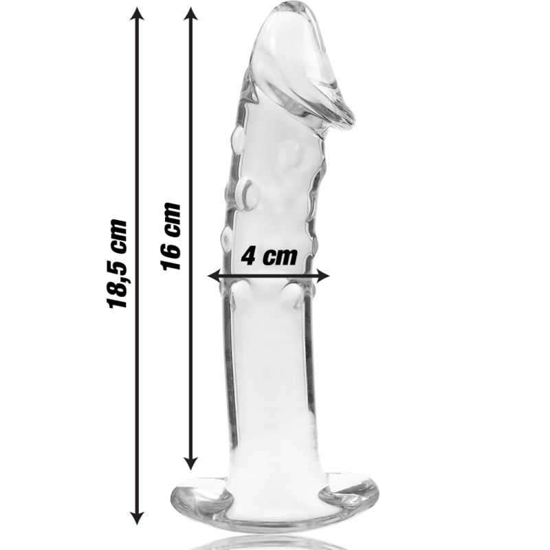 NEBULA SERIES BY IBIZA - MODEL 19 TRANSPARENT GLASS DILDO 18.5 CM -OR- 4 CM