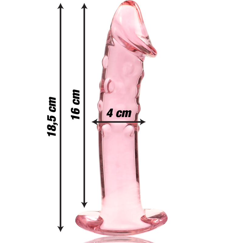 NEBULA SERIES BY IBIZA - MODEL 19 PINK CRYSTAL DILDO 18.5 CM -OR- 4 CM