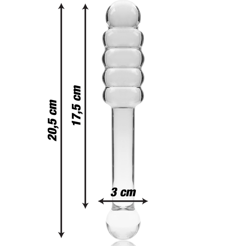 NEBULA SERIES BY IBIZA - MODELO 20 DILDO CRISTAL TRANSPARENTE 20.5 CM -O- 3 CM