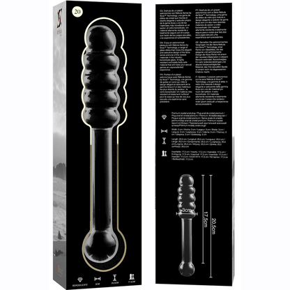 NEBULA SERIES BY IBIZA - MODEL 20 TRANSPARENT GLASS DILDO 20.5 CM -OR- 3 CM
