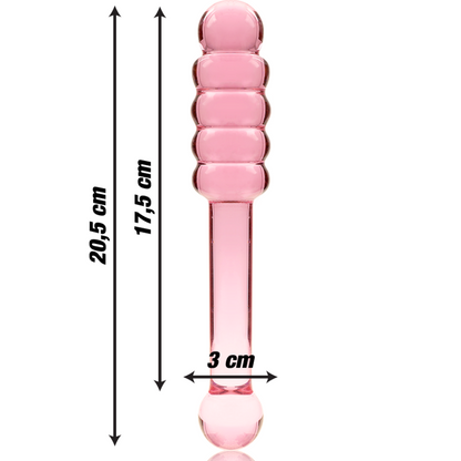 NEBULA SERIES BY IBIZA - MODELO 20 DILDO CRISTAL ROSA 20.5 CM -O- 3 CM