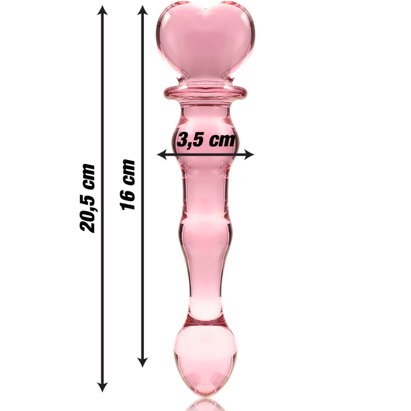 NEBULA SERIES BY IBIZA - MODEL 21 PINK CRYSTAL DILDO 20.5 CM -OR- 3.5 CM
