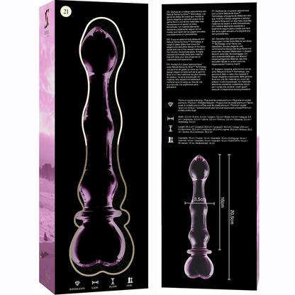 NEBULA SERIES BY IBIZA - MODEL 21 PINK CRYSTAL DILDO 20.5 CM -OR- 3.5 CM