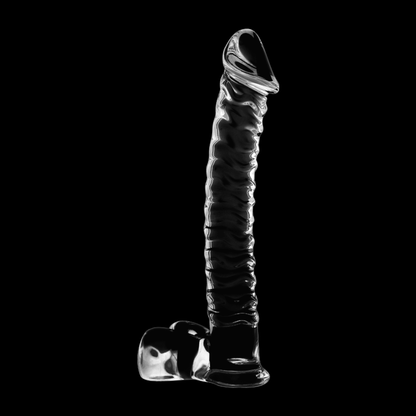 NEBULA SERIES BY IBIZA - MODEL 23 TRANSPARENT GLASS DILDO 21.5 CM -OR- 4 CM