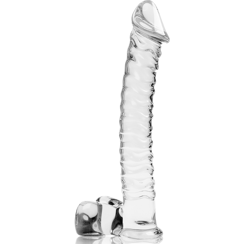 NEBULA SERIES BY IBIZA - MODEL 23 TRANSPARENT GLASS DILDO 21.5 CM -OR- 4 CM