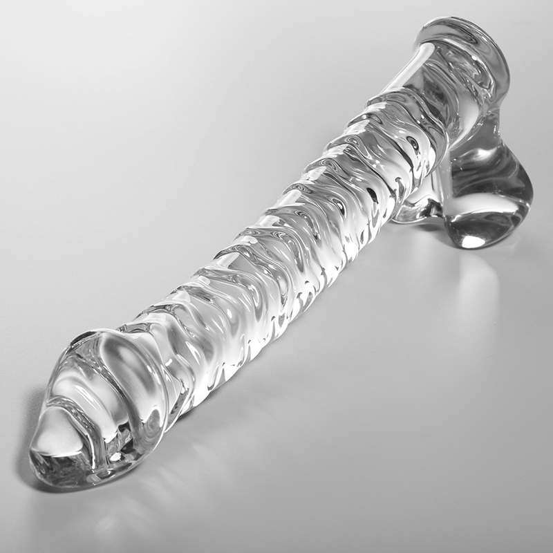NEBULA SERIES BY IBIZA - MODEL 23 TRANSPARENT GLASS DILDO 21.5 CM -OR- 4 CM