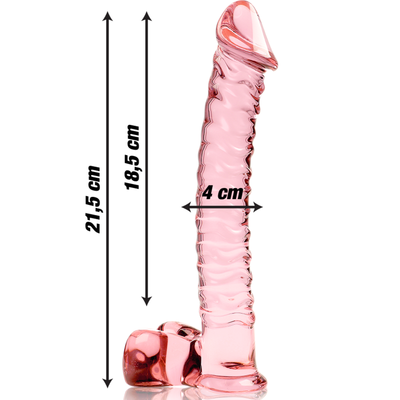 NEBULA SERIES BY IBIZA - MODEL 23 PINK CRYSTAL DILDO 21.5 CM -OR- 4 CM