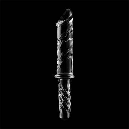 NEBULA SERIES BY IBIZA - MODEL 24 TRANSPARENT GLASS DILDO 28.5 CM -OR- 5 CM