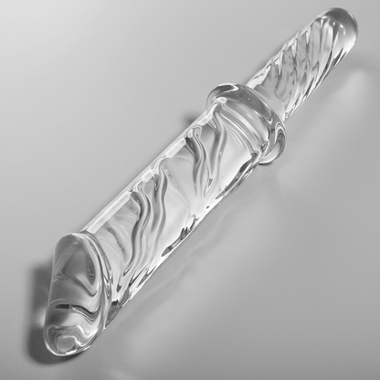 NEBULA SERIES BY IBIZA - MODEL 24 TRANSPARENT GLASS DILDO 28.5 CM -OR- 5 CM