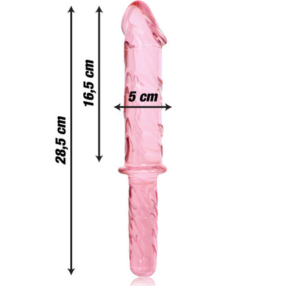 NEBULA SERIES BY IBIZA - MODEL 24 PINK CRYSTAL DILDO 28.5 CM -OR- 5 CM