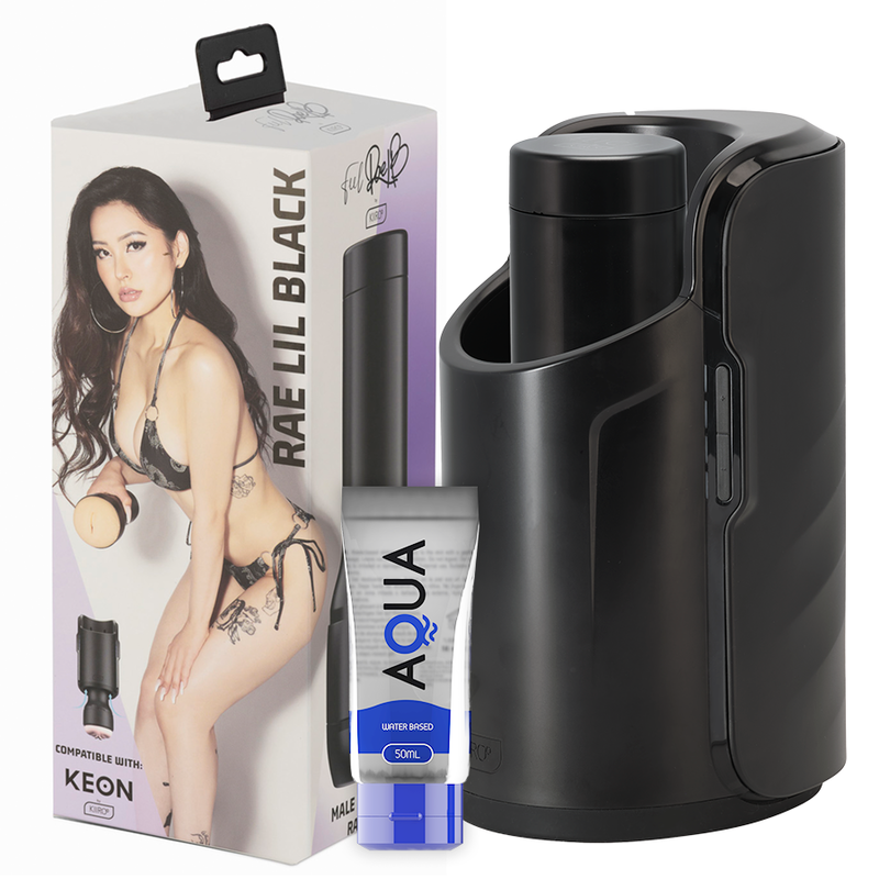 KIIROO - KEON + FEEL RAE LIL MASTURBATOR + AQUA QUALITY SMÖRJMIDDEL 50 ML