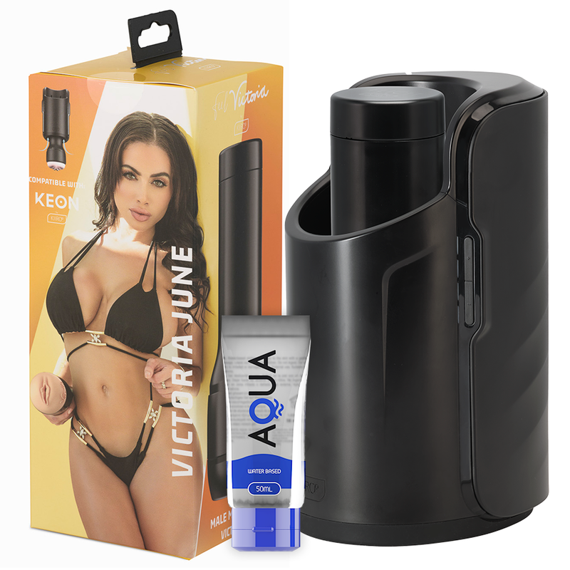 KIIROO - KEON + KÄNNA VICTORIA JUNI STROKER + AQUA KVALITETS SMÖRJMIDDEL 50 ML