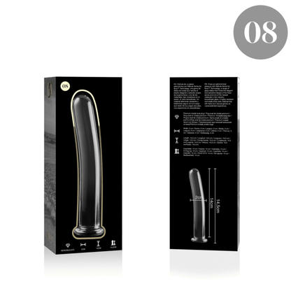 NEBULA SERIES BY IBIZA - MODEL 8 TRANSPARENT GLASS DILDO 14.5 CM -O- 2 CM