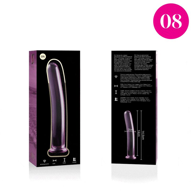 NEBULA SERIES BY IBIZA - MODEL 8 PINK CRYSTAL DILDO 14.5 CM -O- 2 CM