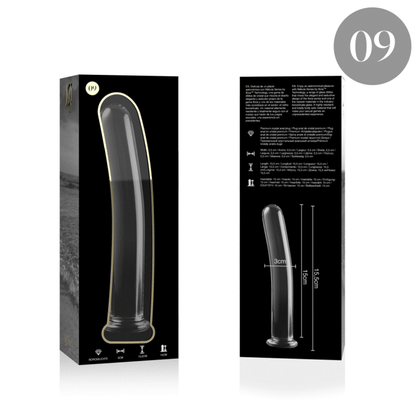 NEBULA SERIES BY IBIZA - MODEL 9 TRANSPARENT GLASS DILDO 15.5 CM -OR- 2.5 CM