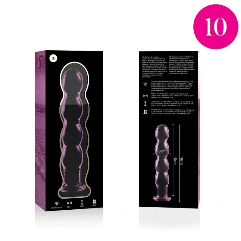 NEBULA SERIES BY IBIZA - MODEL 10 PINK CRYSTAL DILDO 16.5 CM -OR- 3.5 CM