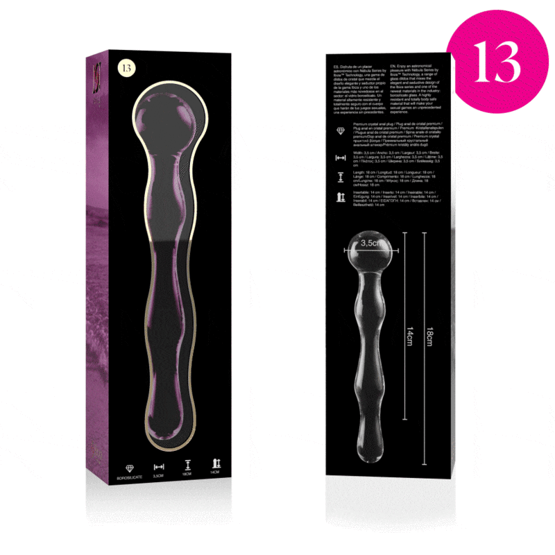 NEBULA SERIES BY IBIZA - MODEL 13 PINK CRYSTAL DILDO 18 CM -OR- 3.5 CM
