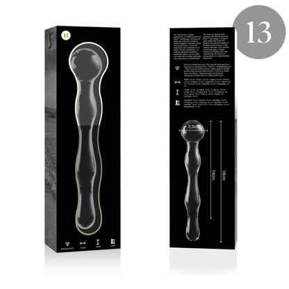 NEBULA SERIES BY IBIZA - MODELO 13 DILDO CRISTAL TRANSPARENTE 18 CM -O- 3.5 CM