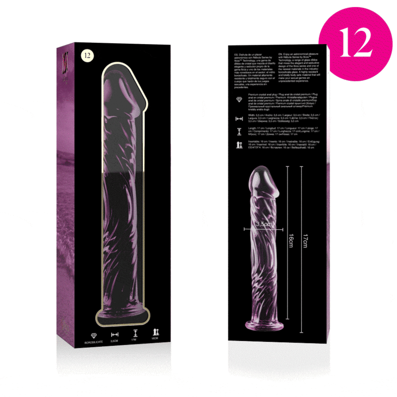 NEBULA SERIES BY IBIZA - MODEL 12 PINK CRYSTAL DILDO 17 CM -OR- 3.5 CM