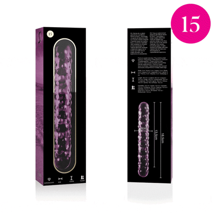 NEBULA SERIES BY IBIZA - MODEL 15 PINK CRYSTAL DILDO 18.5 CM -OR- 3 CM