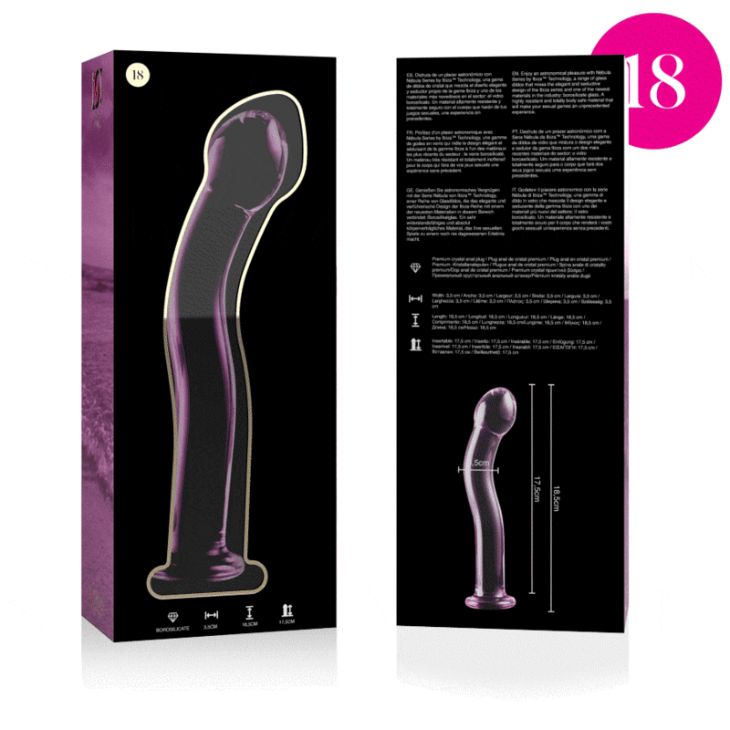 NEBULA SERIES BY IBIZA - MODEL 18 PINK CRYSTAL DILDO 18.5 CM -OR- 3.5 CM