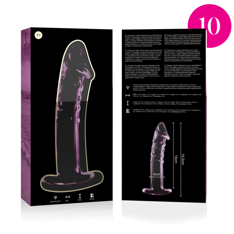 NEBULA SERIES BY IBIZA - MODEL 19 PINK CRYSTAL DILDO 18.5 CM -OR- 4 CM