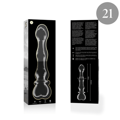 NEBULA SERIES BY IBIZA - MODELO 21 DILDO CRISTAL TRANSPARENTE 20.5 CM -O- 3.5 CM