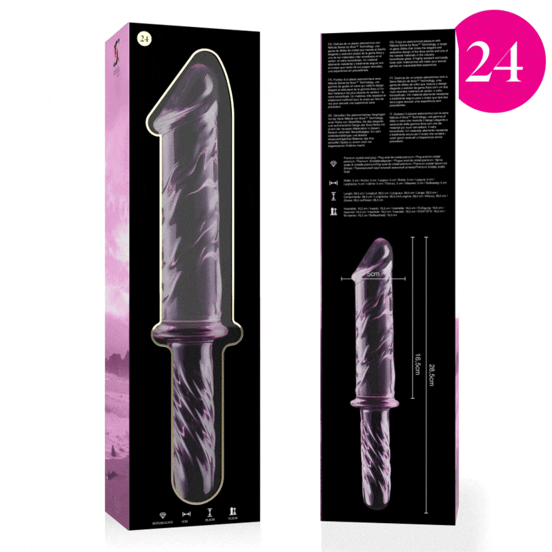 NEBULA SERIES BY IBIZA - MODEL 24 PINK CRYSTAL DILDO 28.5 CM -OR- 5 CM