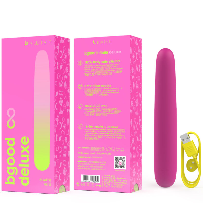 B SWISH - BGOOD INFINITE DELUXE RECHARGEABLE PINK SILICONE VIBRATOR