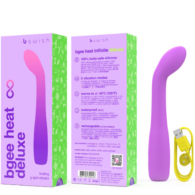 B SWISH - BGEE HEAT INFINITE DELUXE RECHARGEABLE SILICONE LAVENDER VIBRATOR