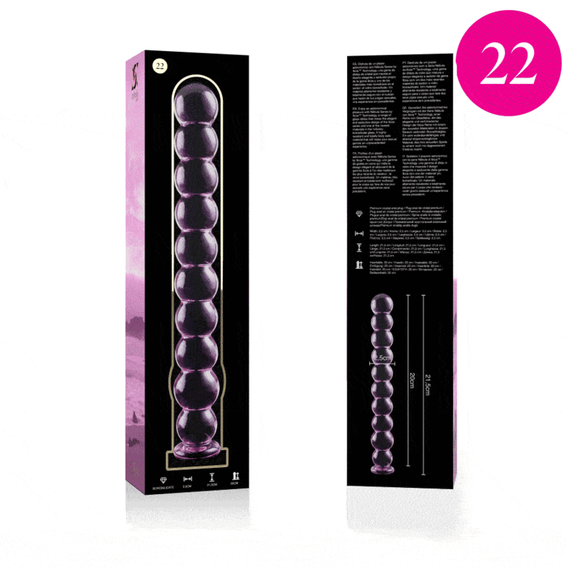 NEBULA SERIES BY IBIZA - MODELO 22 DILDO CRISTAL TRANSPARENTE 21.5 CM -O- 2.5 CM