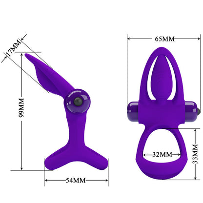 Pretty Love - Vibrador Ring 10 Vibrations Violet Silicona