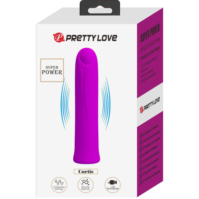 PRETTY LOVE - CURTIS MINI VIBRATOR SUPER POWER 12 VIBRATIONS SILICONE VIOLET