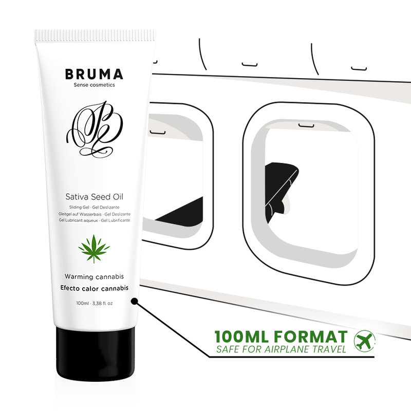 BRUMA - GEL DESLIZANTE COM ÓLEO DE SEMENTE EFEITO CALOR SABOR CANNABIS 100 ML