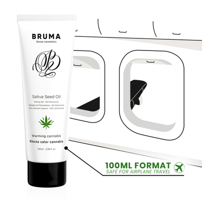 BRUMA - GEL DESLIZANTE COM ÓLEO DE SEMENTE EFEITO CALOR SABOR CANNABIS 100 ML